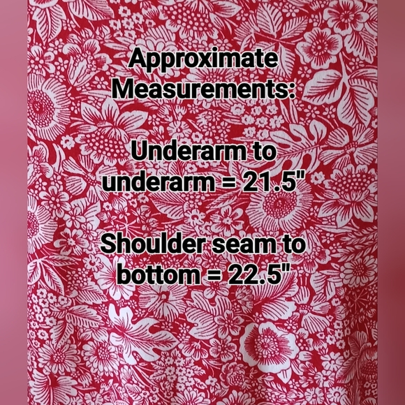 Croft & Barrow XLP Red Floral Tee - Picture 7 of 7